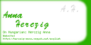 anna herczig business card